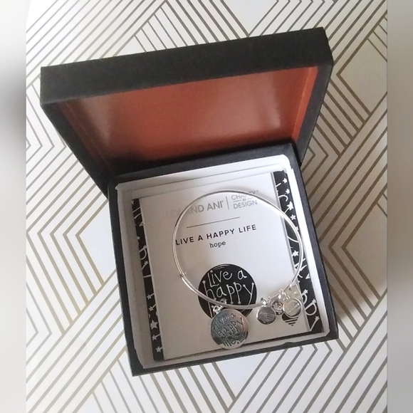 Alex and Ani Live A Happy Life Hope Charm Bracelet - Picture 3 of 13